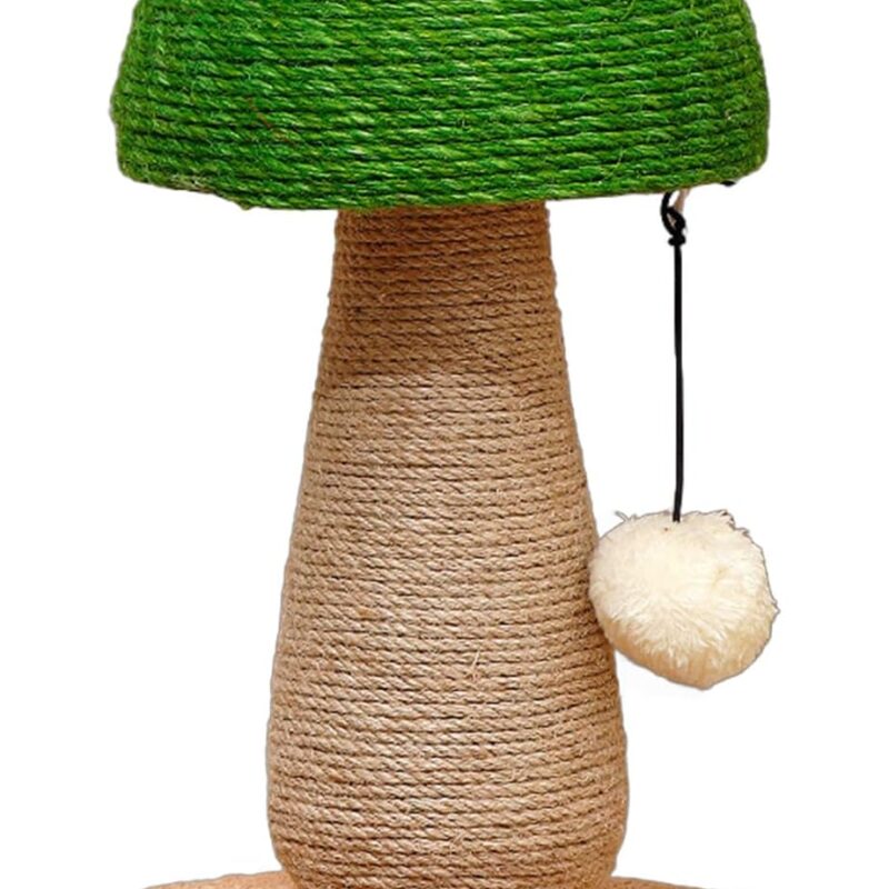 71VeBBHvZEL._AC_SL1500_.jpg Cats Scratcher Poles Cats Post with Toy Teaser Interaction Cats Sisal Mushroom Scratcher Furniture Protectors