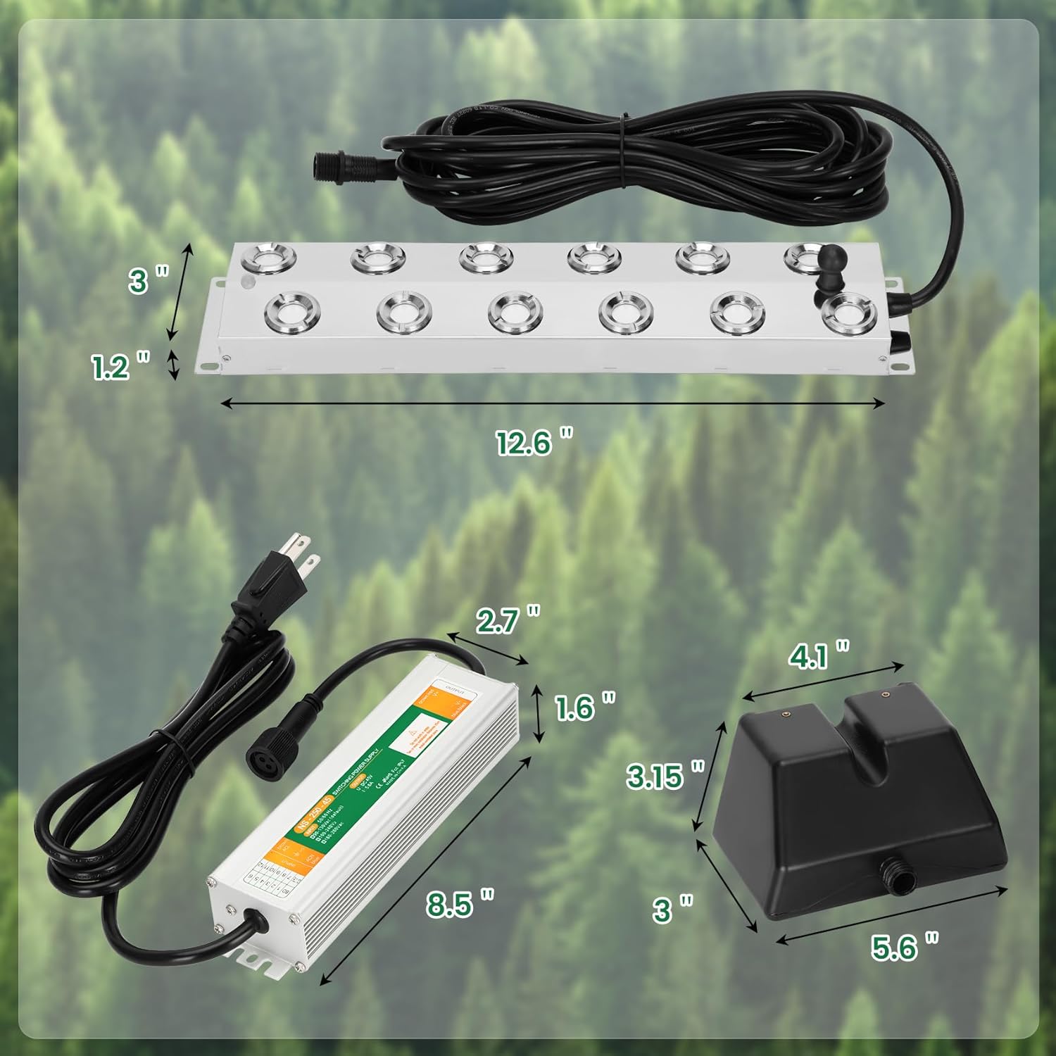71ZliUpHaAL._AC_SL1500_.jpg Ultrasonic Mist Maker Fogger 12 Head(9000ml/H),110V 400W Power Water Proof Ultrasonic Mister,Ultrasonic Fogger Humidifier with Float,for Vegetable Preservation,Landscape,Halloween Atmosphere - Image 6