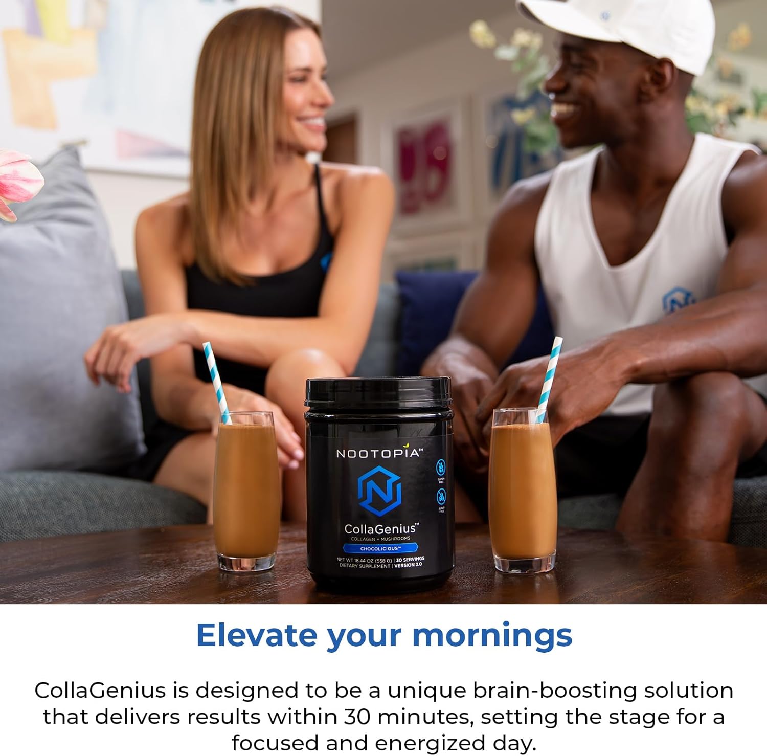 71fdXu0hoL._AC_SL1500_.jpg Collagenius v 2.0 - Blended Powder of 4 Mushrooms, Collagen & Superfoods - Brain Supplement Supports Focus, Memory, Hair, Skin - 30 Servings - Image 6