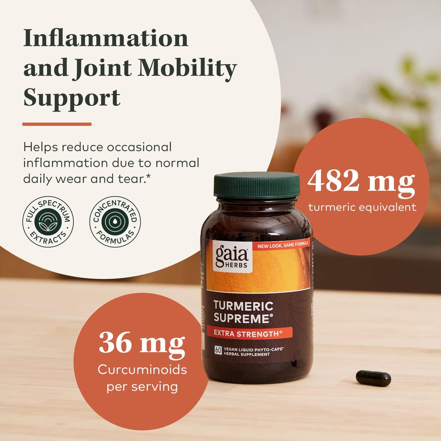 71gjwBeYkoL._AC_SL1500_.jpg Gaia Herbs Turmeric Supreme Extra Strength - 60 Vegan Liquid Phyto-Capsules & Reishi Mushroom - Immune System & Supports Heart Health - 40 Vegan Liquid Phyto-Capsules (2 Pack) - Image 4