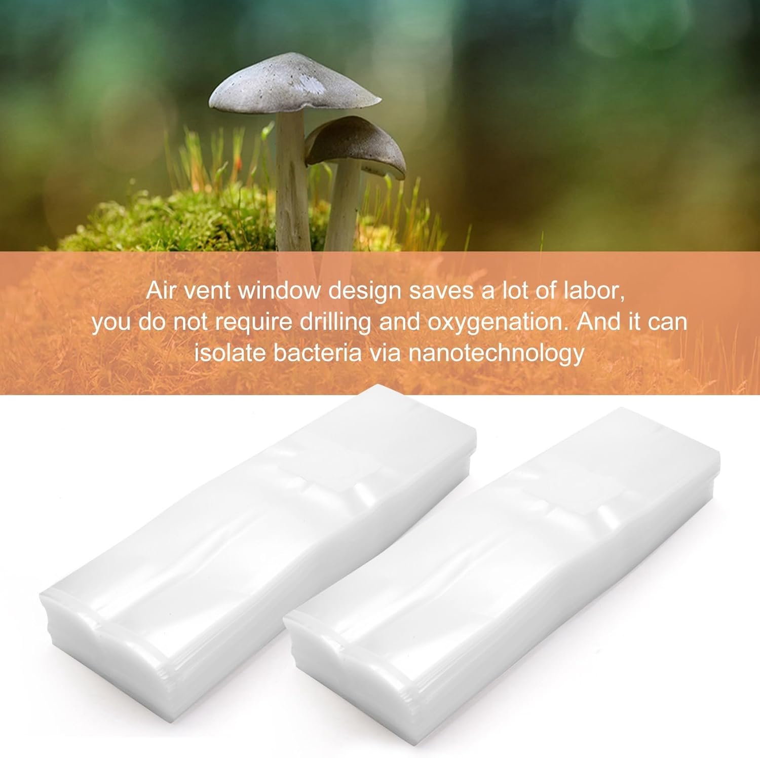 71hD5VklpOL._AC_SL1500_.jpg 200PCS Grain Berries Substrate, Mushroom Growing Spawn Bag Mushroom Spawn Grow Bag High Temp Pre Sealable - Image 3