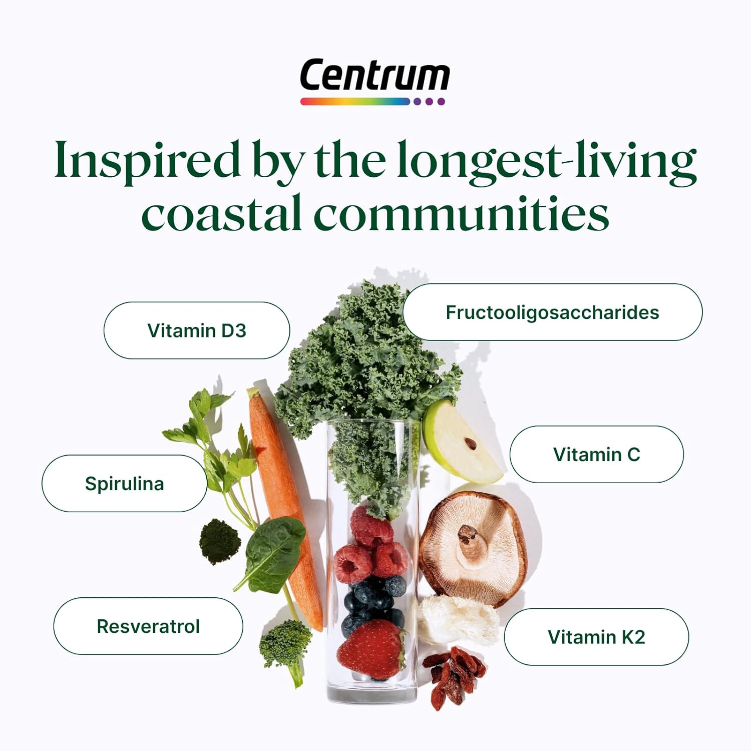 71hQAwvgKBL._AC_SL1500_.jpg Centrum Supergreens - Superfood Powder & Multivitamin for Adults – Greens Powder with Spirulina, Mushroom, Prebiotics & Enzyme Blend – 30-Day Supply - Image 3