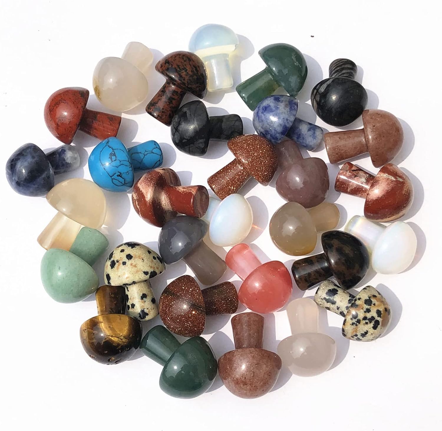 71hgwUotRL._AC_SL1500_.jpg 15PCS Mini Crystal Mushroom Sculpture Natural Healing Crystal Figurine All Kinds of Gemstone Carving Crafts Crystal Mushrooms for Home Decoration