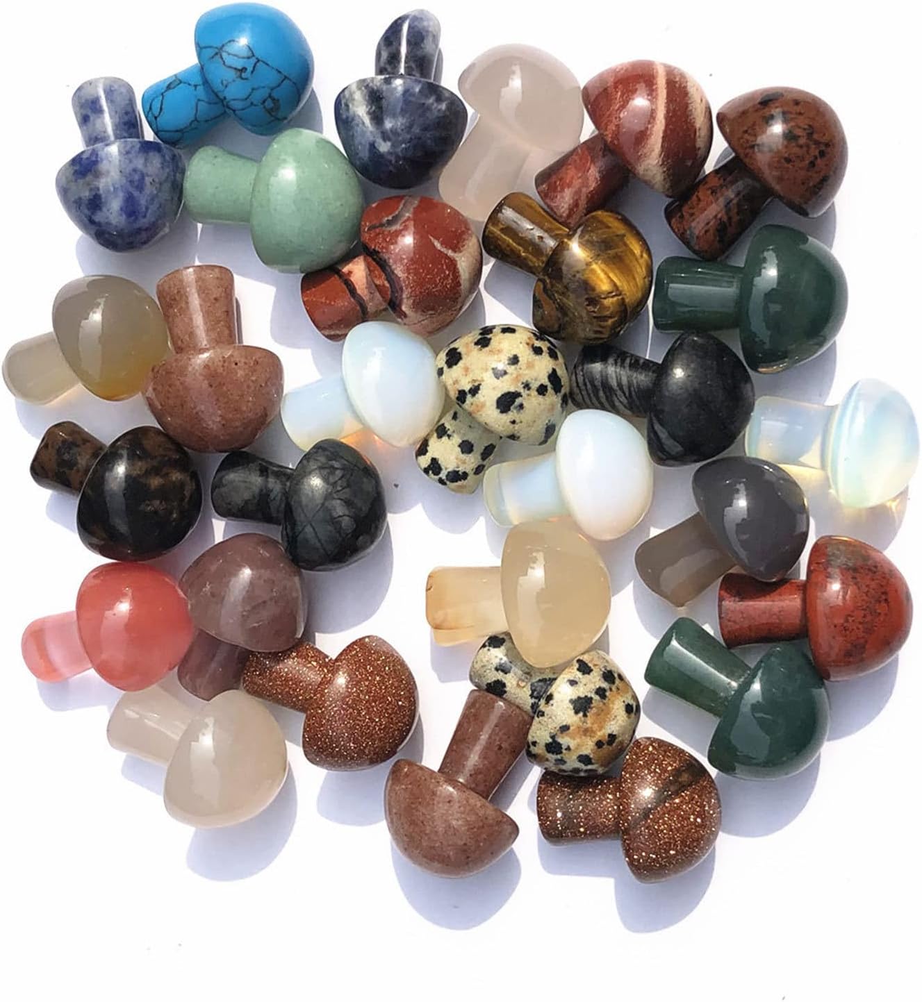 71iHIJrysL._AC_SL1500_.jpg 15PCS Mini Crystal Mushroom Sculpture Natural Healing Crystal Figurine All Kinds of Gemstone Carving Crafts Crystal Mushrooms for Home Decoration - Image 6