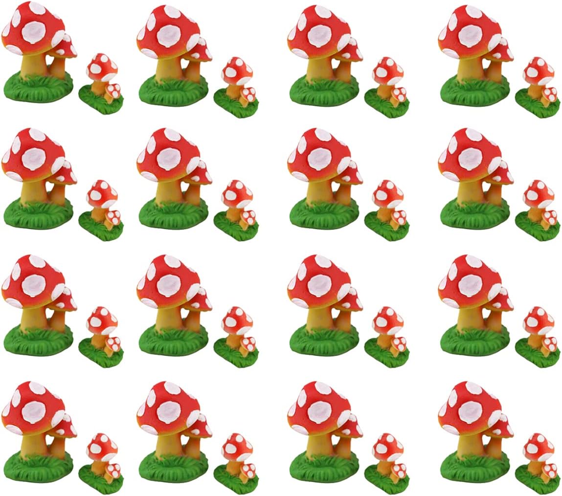 71kD6X9eh6L._AC_SL1200_.jpg Pack of 32 Mushroom Ornaments, Child Mushroom Baubles Resin Christmas Ornaments Hanging Pendants Hanging Drops for Xmas Tree Decor