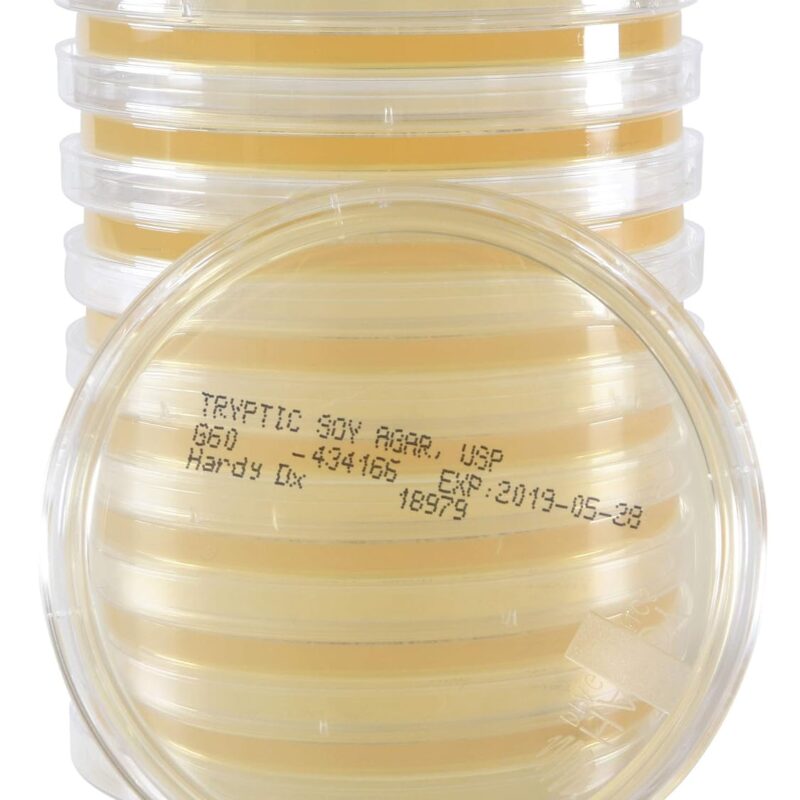 Tryptic Soy Agar (TSA), USP, a General Growth Medium for Microorganisms, 15x100mm Plate, Order by The Box of 100, by Hardy Diagnostics