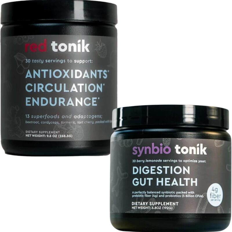 Red Tonik Superfood Powder I Berry Flavor + Synbio Tonik Prebiotics and Probiotics Powder I Berry Lemonade