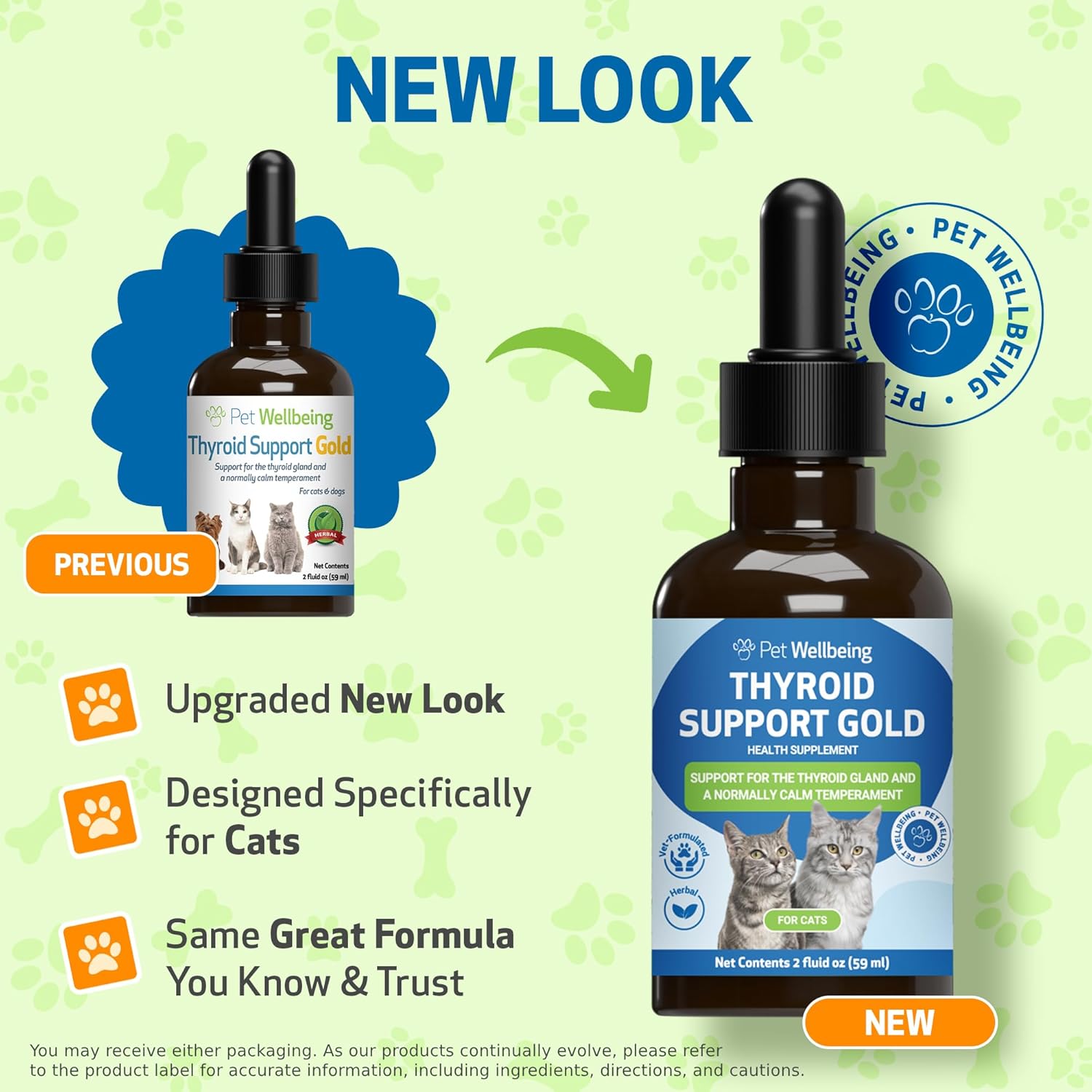71qyxRDkkBL._AC_SL1500_.jpg Pet Wellbeing Thyroid Support Gold for Cats - Supports Healthy Thyroid Gland Function in Cats, Normal Metabolism, Bugleweed, Lemon Balm - Veterinarian-Formulated Herbal Supplement 2 fl oz (59 ml) - Image 2