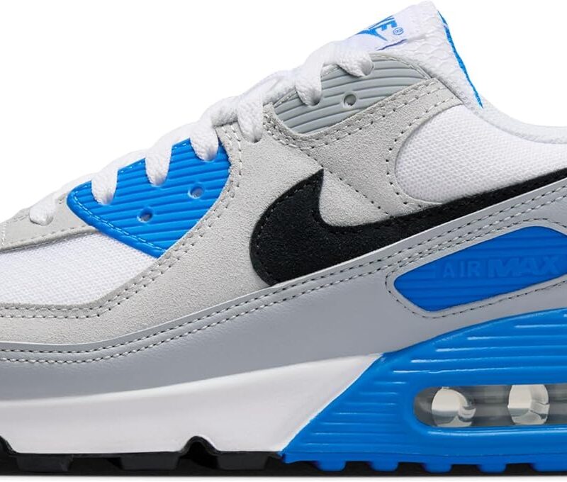 Nike Air Max 90 Men's Shoes (FN6958-102, White/Photo Blue/Pure Platinum/Black)
