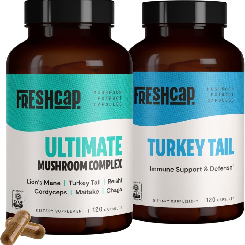 FreshCap Immunity Bundle (Turkey Tail Capsules and Ultimate Mushroom Complex Capsules)