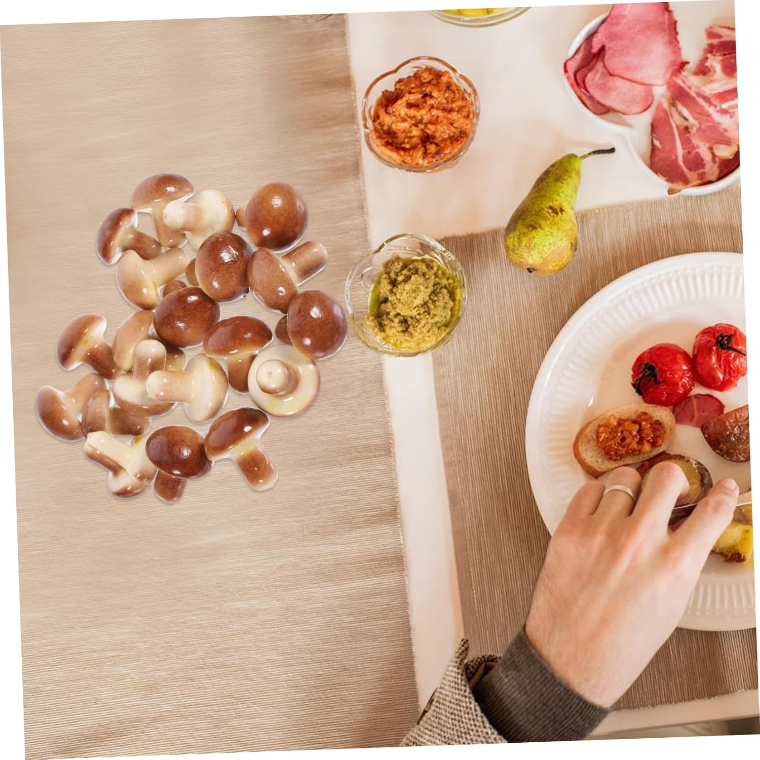 71u5nBVVpiL._AC_SL1500_.jpg 20pcs Fairy Bonsai Toy Room Food Children Supply Fake Fruit Fake Mushroom Crafts Desktop red Mushroom Sculpture Decorations Kids Supplies Vegetable Or - Image 4
