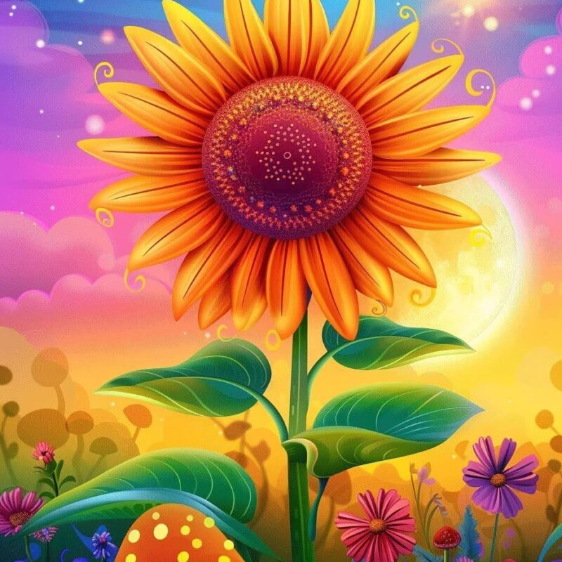 Sunflower Paint by Numbers Kit for Adults, Paint by Numbers Mushroom Canvas Painting kits for Adults Beginners, DIY Acrylic Watercolor Oil Painting Set, Arts and Crafts for Home Decor 18x20 in -Vo53