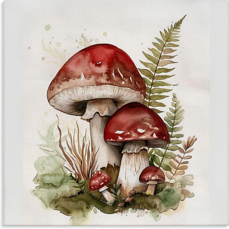 Stupell Industries Enchanted Forest Mushrooms Canvas Wall Art Design by Lazar Studio, 24 x 24