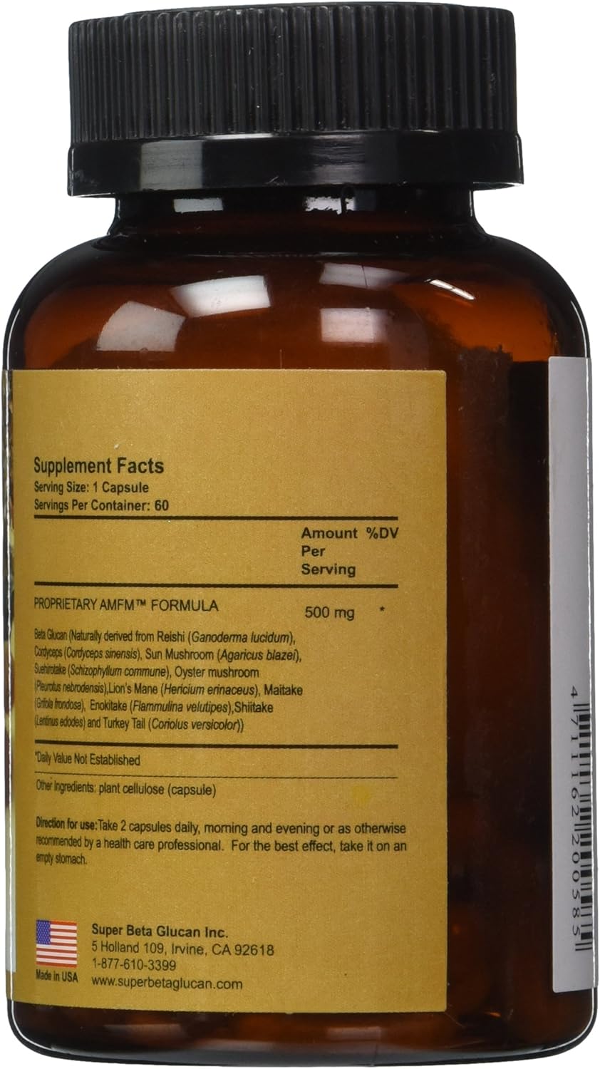 810RfNWZBdL._AC_SL1500_.jpg Mycelium Pro Ultimate Immune AMFM (Multi-Species Mushroom Beta Glucan Extract) 60 Veggie Caps, 500 mg - New Packaging - Image 2