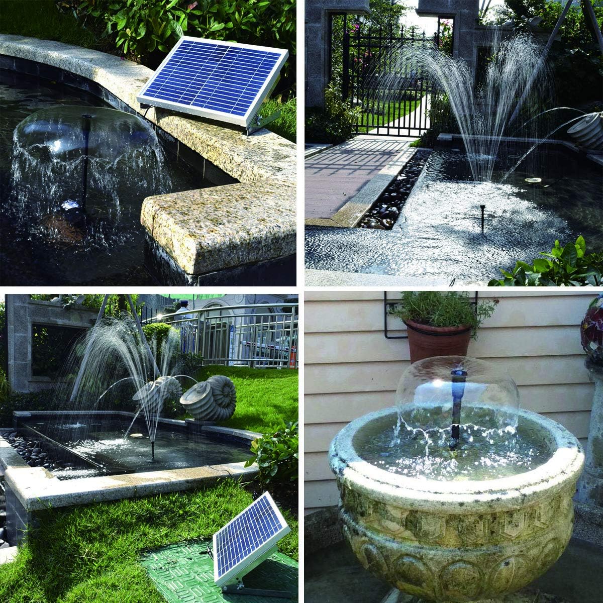 8122DktNtqL._AC_SL1200_.jpg Lewisia 10W Solar Water Pump Kit with Mushroom and Blossom Spray Heads for DIY Pond Water Feature Pool Garden Patio Hydroponics Aquaculture Bird Bath Solar Power Fountain Pump - Image 2