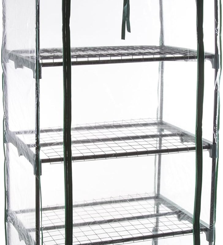 4 Tier Mini Greenhouse - Portable Greenhouse with Rust-Resistant Frame and PVC Cover for Indoor/Outdoor - 27.5x19x63-Inch Green House by Pure Garden