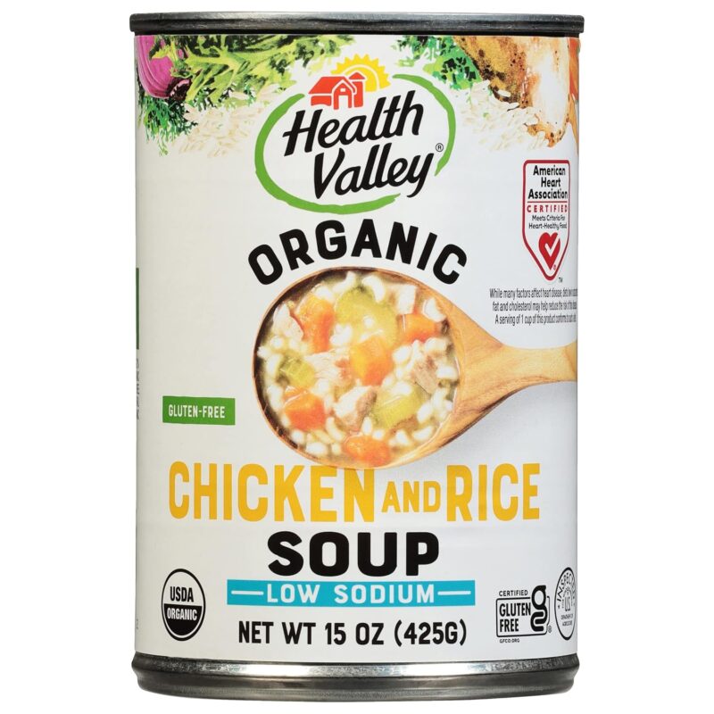 Health Valley Organic Soup, No Salt Added, Chicken & Rice, 15 Oz (Pack of 12)