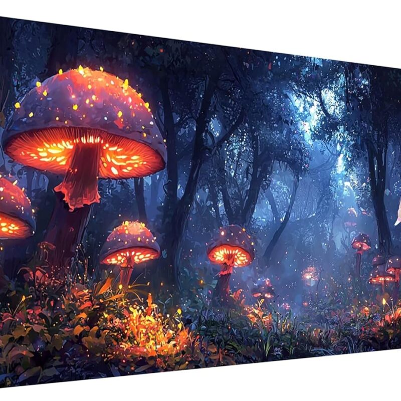 Diamond Art Kits for Adults, 5D Mushroom Diamond Painting Kits for Beginners, DIY Forest Paint by Numbers for Adults, Full Drill Crystal Cross Stitch Embroidery Crafts for Home Decor, 200x80cm R-51