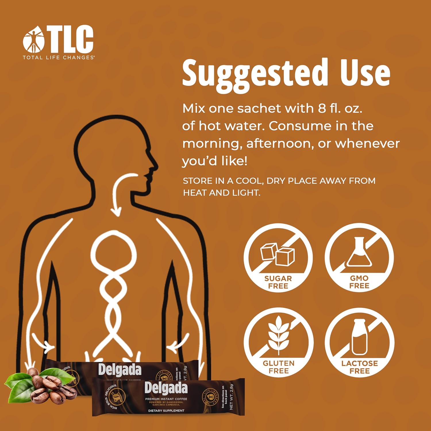 81H0lO3uveL._SL1500_.jpg Delgada Instant Coffee - Premium Garcinia Cambogia and Ganoderma, Rich Bold Taste - 30 Sachets - Image 6