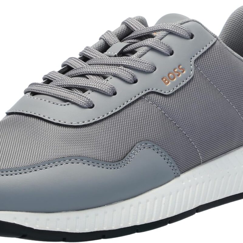 BOSS Men's Leather Mix Low Top Sneaker