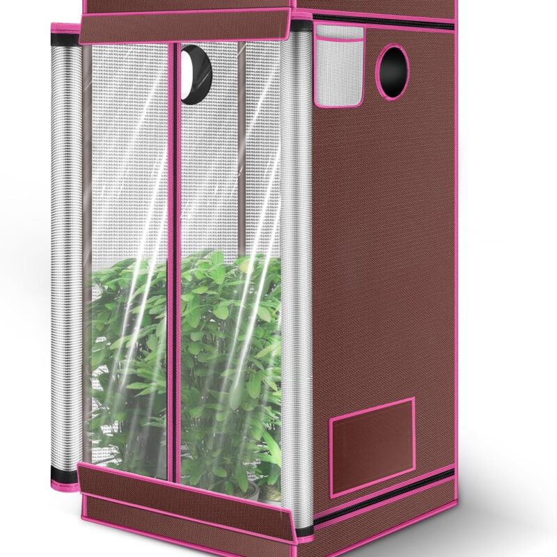 ATOUR 32"x32"x63" Grow Tent, 1680D High Reflective Mylar Hydroponic Grow Tents, Waterproof Grow Tent with Double Cleart Observation Door and Floor Tray, for Indoor Plant Growing