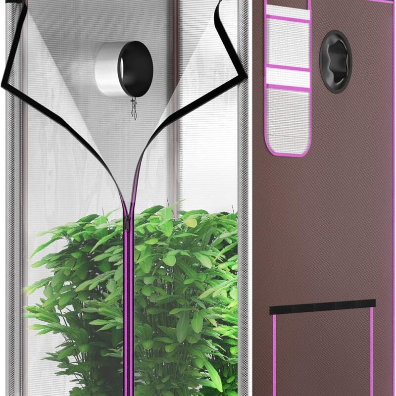 ATOUR 2x2 Grow Tent, 24"x24"x48''High Reflective Mylar 1680D Hydroponic Grow Tents, Waterproof Grow Tent with Double Cleart Observation Door and Floor Tray, for Indoor Plant Growing
