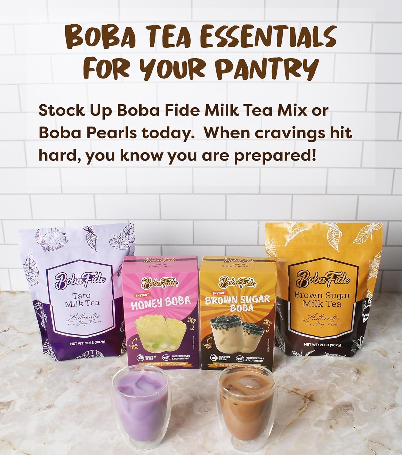 81RhLNZhlvL._SL1500_.jpg BOBA FIDE Instant Brown Sugar Boba Tapioca Pearls Bulk, 60 Packets of Black Tapioca Pearls in Brown Sugar Syrup for Boba Bubble Milk Tea Kit, Ready in 25 Sec, No Preservatives, Gluten, or Corn Syrup - Image 5