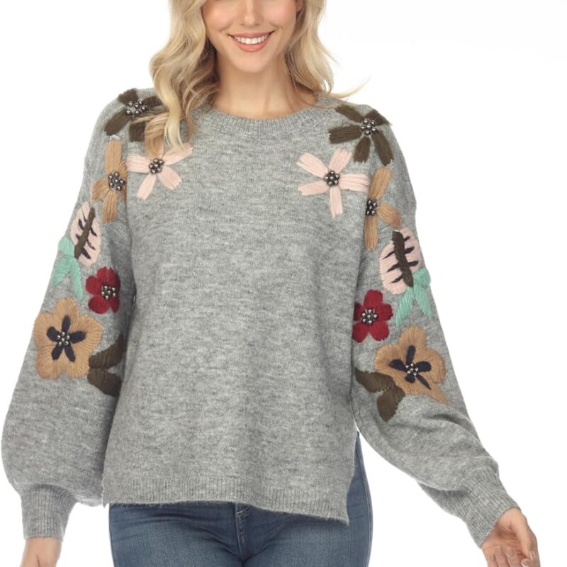 Women's Chiffon Gold Dot Half-Sleeve Mock Neck Ribbed Knit Pullover Sweater Top