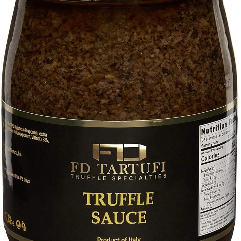 FD TARTUFI Truffle Sauce 500g (17.63oz) - (Tuber Aestivum) Gourmet Food Sauce | Condiments | non gmo | Made in Italy | Mushrooms | Truffles | Kosher