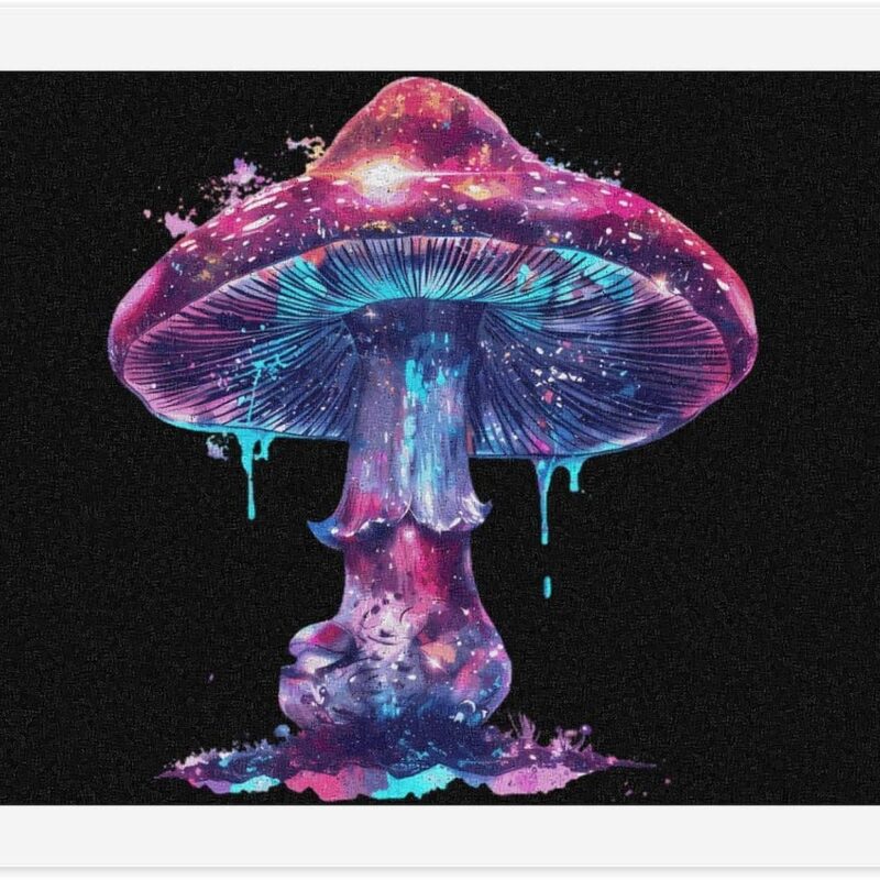 Glowing Magic Mushroom Paint by Numbers Kit for Adults Color Painting Beginners DIY Art Home Decor