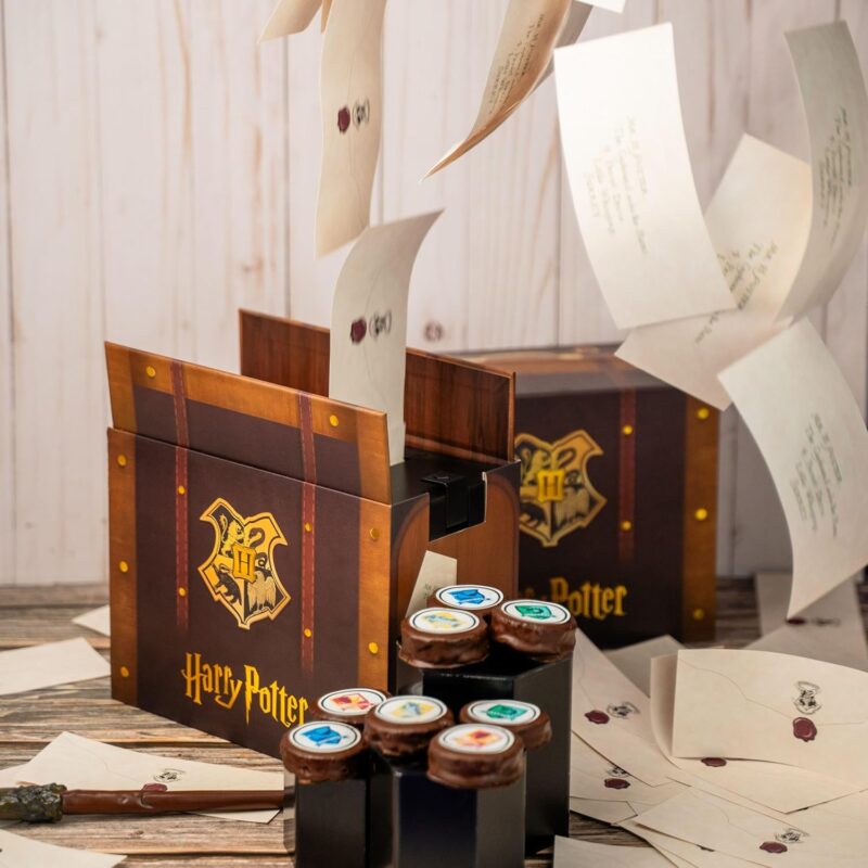 SendaCake Harry Potter Acceptance Letter Explosion Gift Box - 8 Delicious Brownies - Magical Gift for Birthdays, Anniversaries, Celebrations, Special Occasions - Gift for Women, Men, Adults, Kids