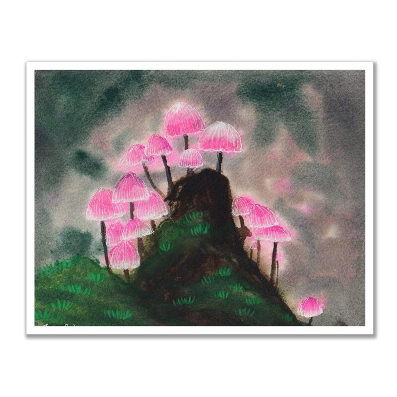 Mushroom Wall Art Print - Beautiful High Quality Giclee Print of Watercolor Original. Unframed 11x14 Nature Artwork Wall Decor