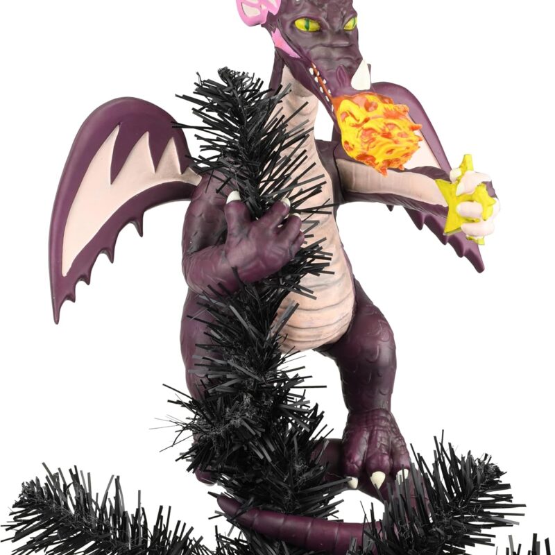 Tree Buddees Purple Fire-Breathing Dragon Christmas Tree Topper - 11" Tall