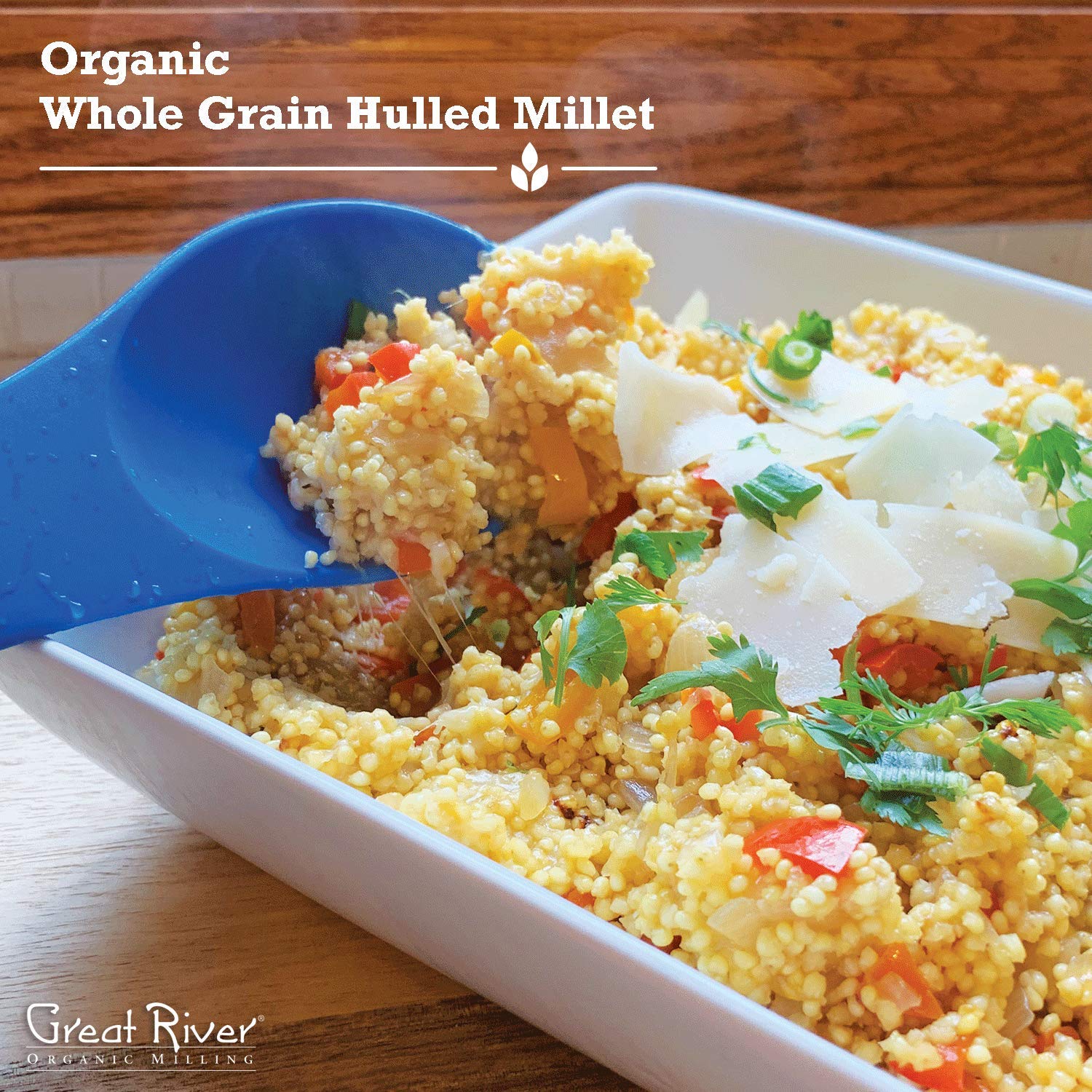81nLAVASPL._SL1500_.jpg Great River Organic Milling Organic Hulled Millet | Whole Grain Ancient Grain | Gluten-Free, High-Fiber Superfood | Non-GMO, Kosher Certified | Ideal for Salads, Porridge & Baking | 25 Lb (Pack of 1) - Image 6