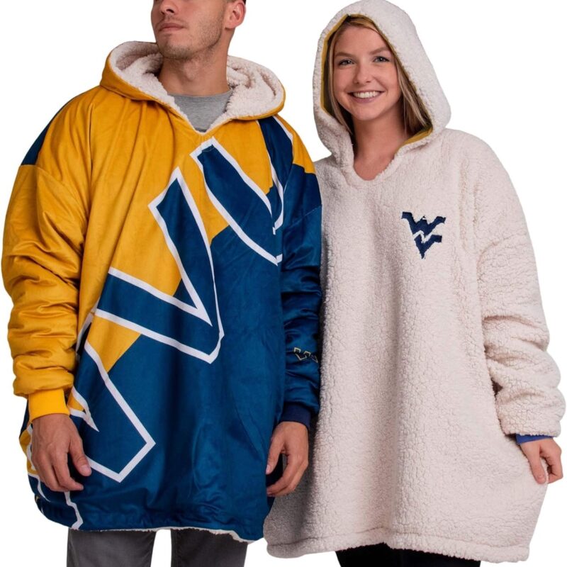 FOCO Women's Reversible Oversized Sherpa Hoodie Sweatshirt Colorblock Hoodeez