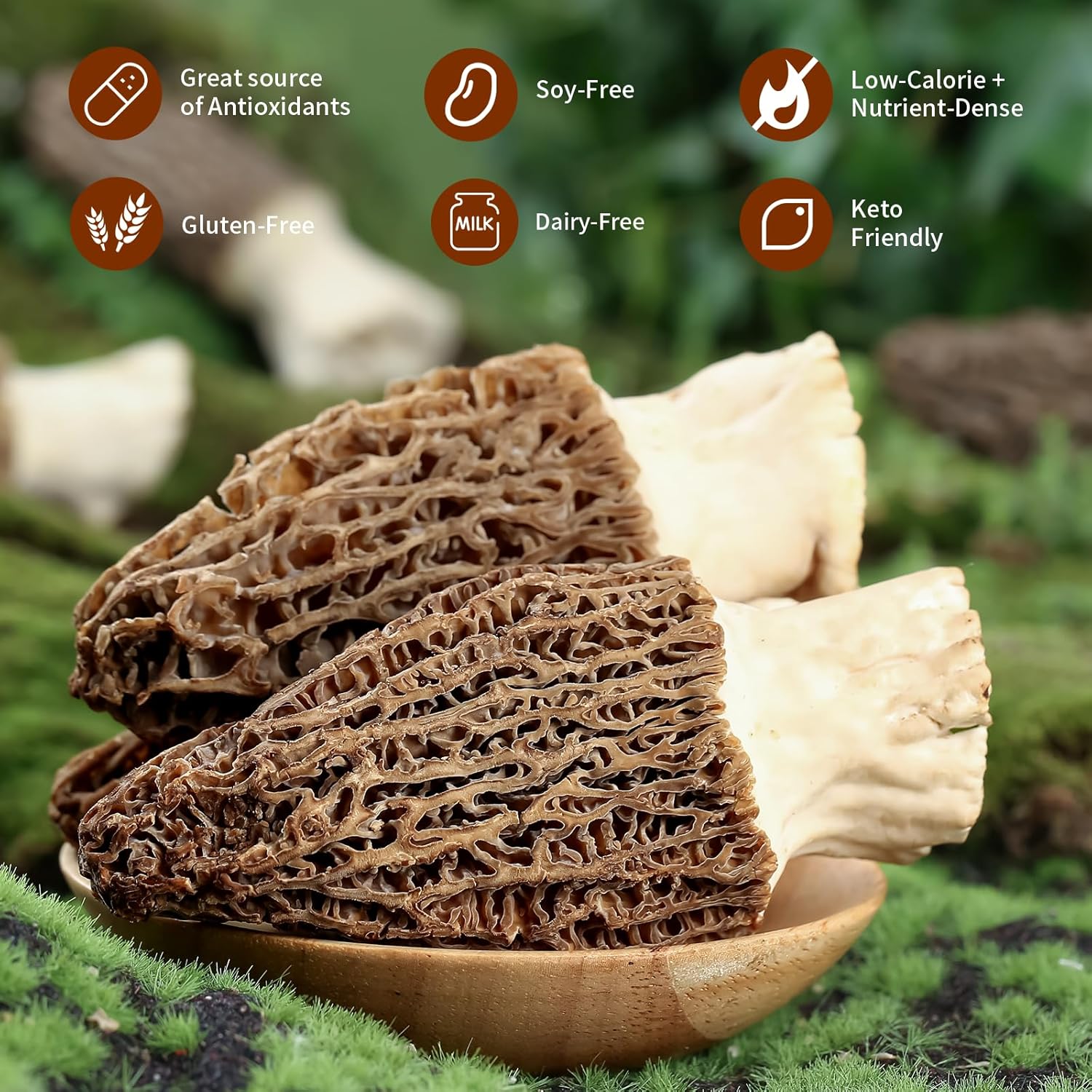 81nkQMRuPL._SL1500_.jpg MEIMIDUO Premium Mushrooms Family Assortment Set, 2 Packs Of Dried Morel Mushrooms(2.8 Oz+2.0 Oz), - Natural, Ready for Gourmet Cooking at Home - Image 6