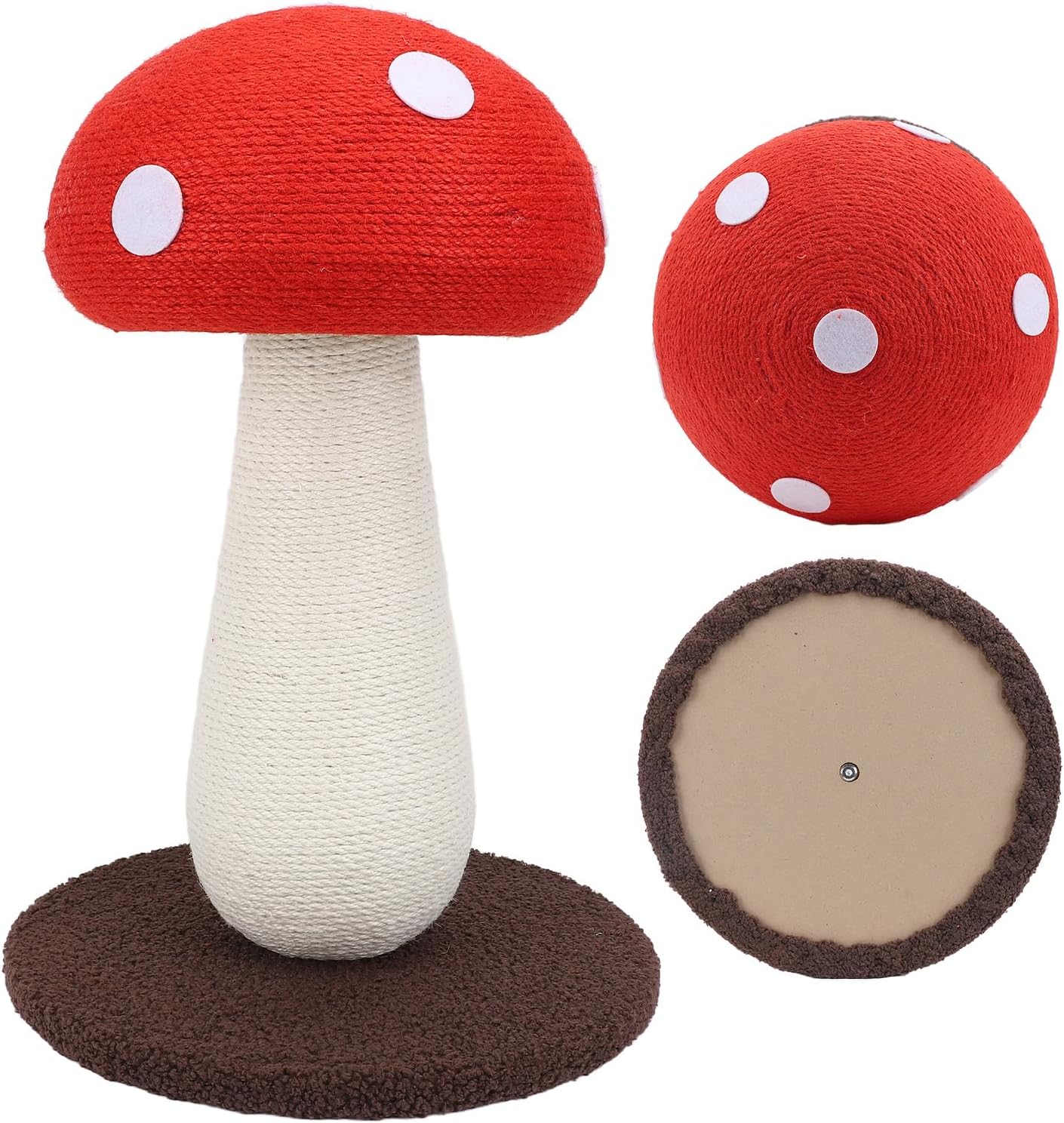 81pAY8CHD6L._AC_SL1500_.jpg Mushroom Shaped Cat Scratch Post, Grinding Claws Sisal Interactive Cat Scratch Pad Mat, Scratching Post, Cat Scratching Board for Pets Cats Medium and Small