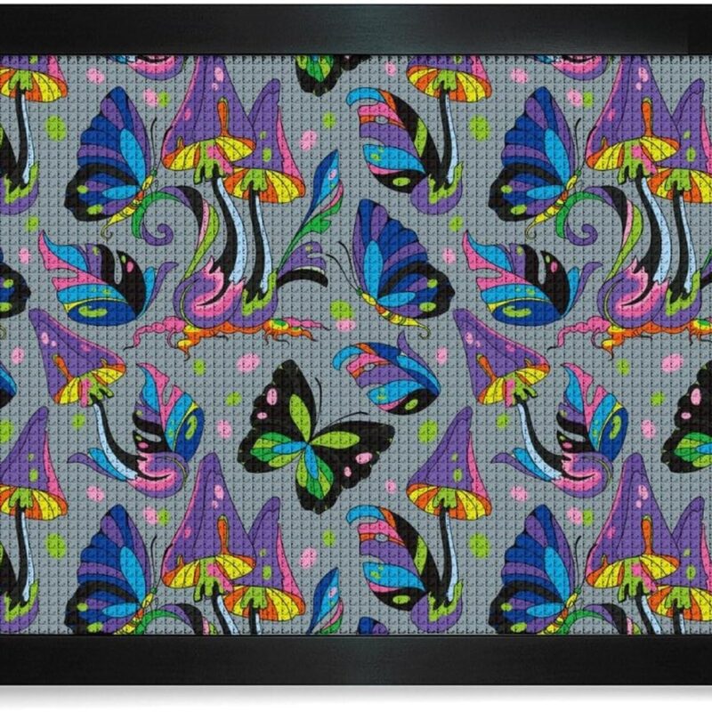 Magic Mushrooms Decorative Diamond Painting Kits with Frame 5D DIY Full Drill Rhinestone Art Pictures Home Decor Blackwood 50 * 40cm