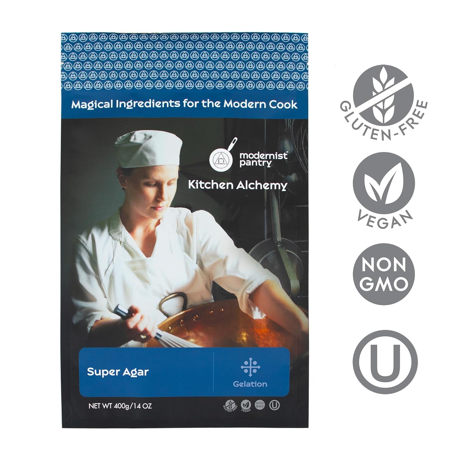 81r9KUWTXlL._SL1500_.jpg Pure Super Agar Powder - High Gel Strength Gracilaria Algae ⊘ Non-GMO Vegan OU Kosher Certified - 400g/14oz - Image 2