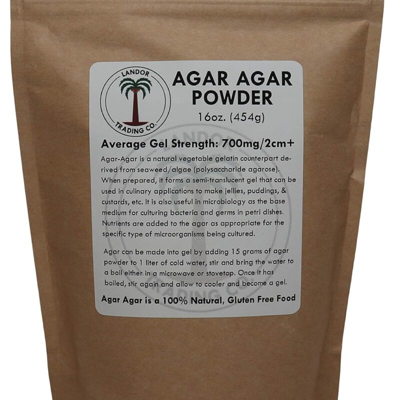 Agar Agar Powder - 1 Pound - Average Gel Strength