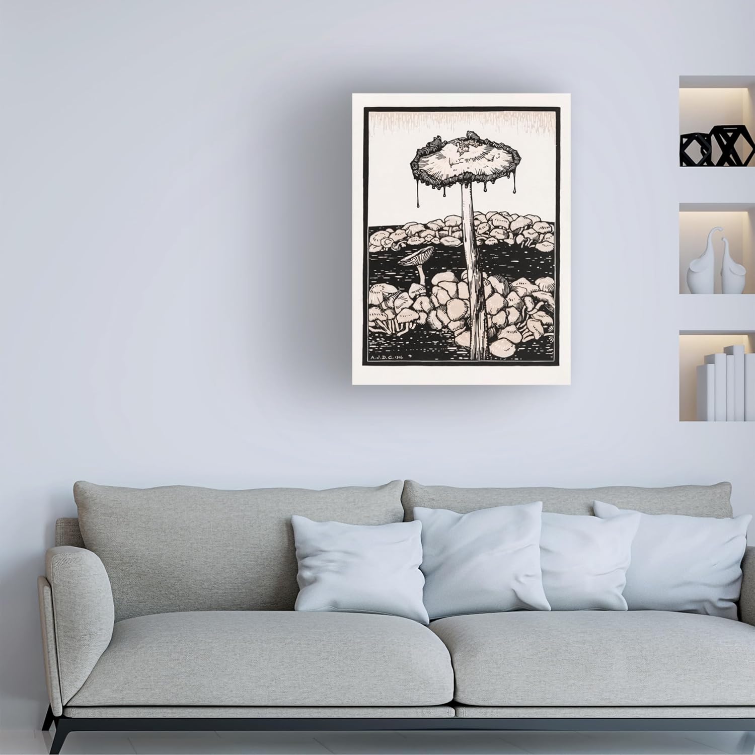 81z5pNbsTlL._AC_SL1500_.jpg Trademark Fine Art Canvas Wall Art - Pictufy 'Dripping Mushroom 1916' Wall Art for Living Room, Bedroom, or Office Décor - Image 2