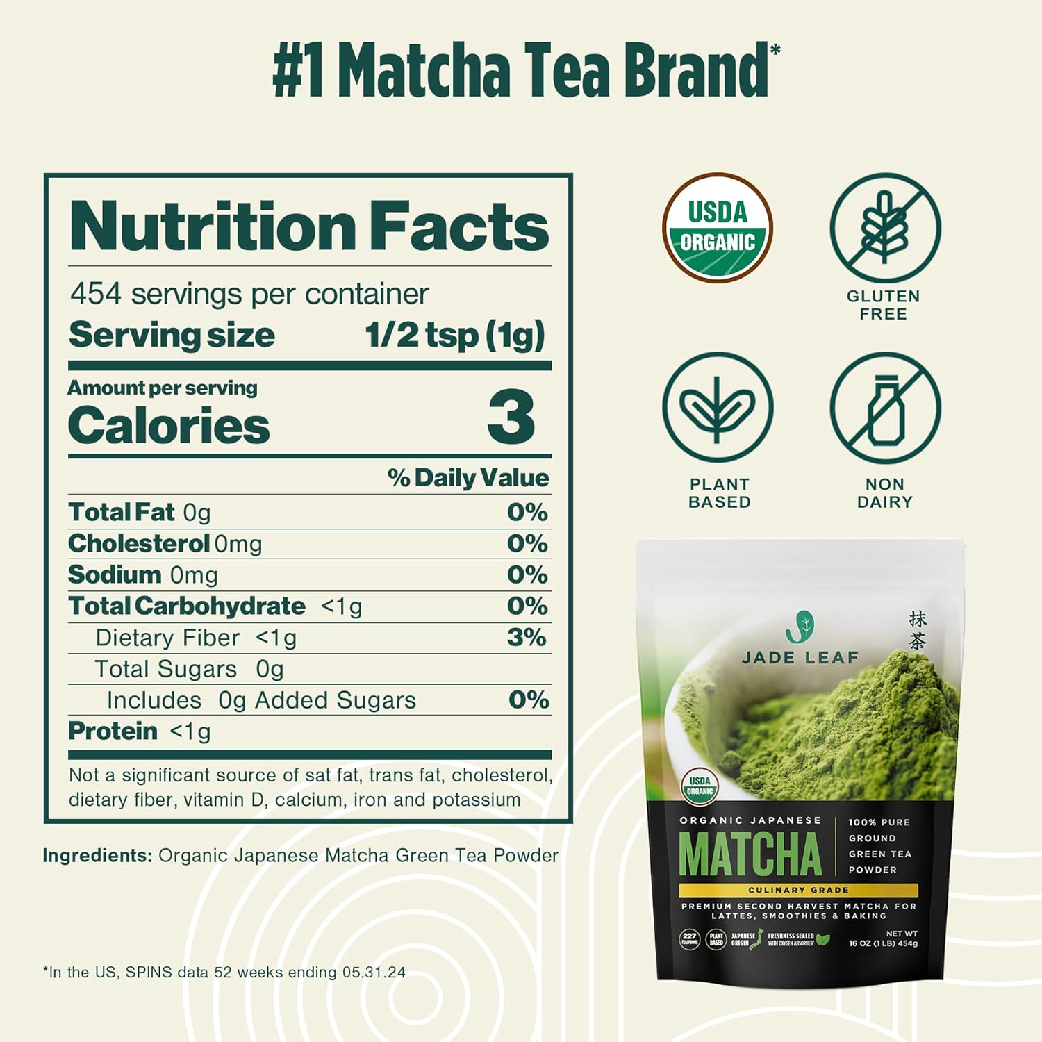 81zTL1jItqL._SL1500_.jpg Jade Leaf Matcha Organic Culinary Grade Green Tea Powder - Farm Direct Second Harvest for Blending and Cooking - Authentic Japanese Origin (1 Pound Bulk Resealble Pouch) - Image 9