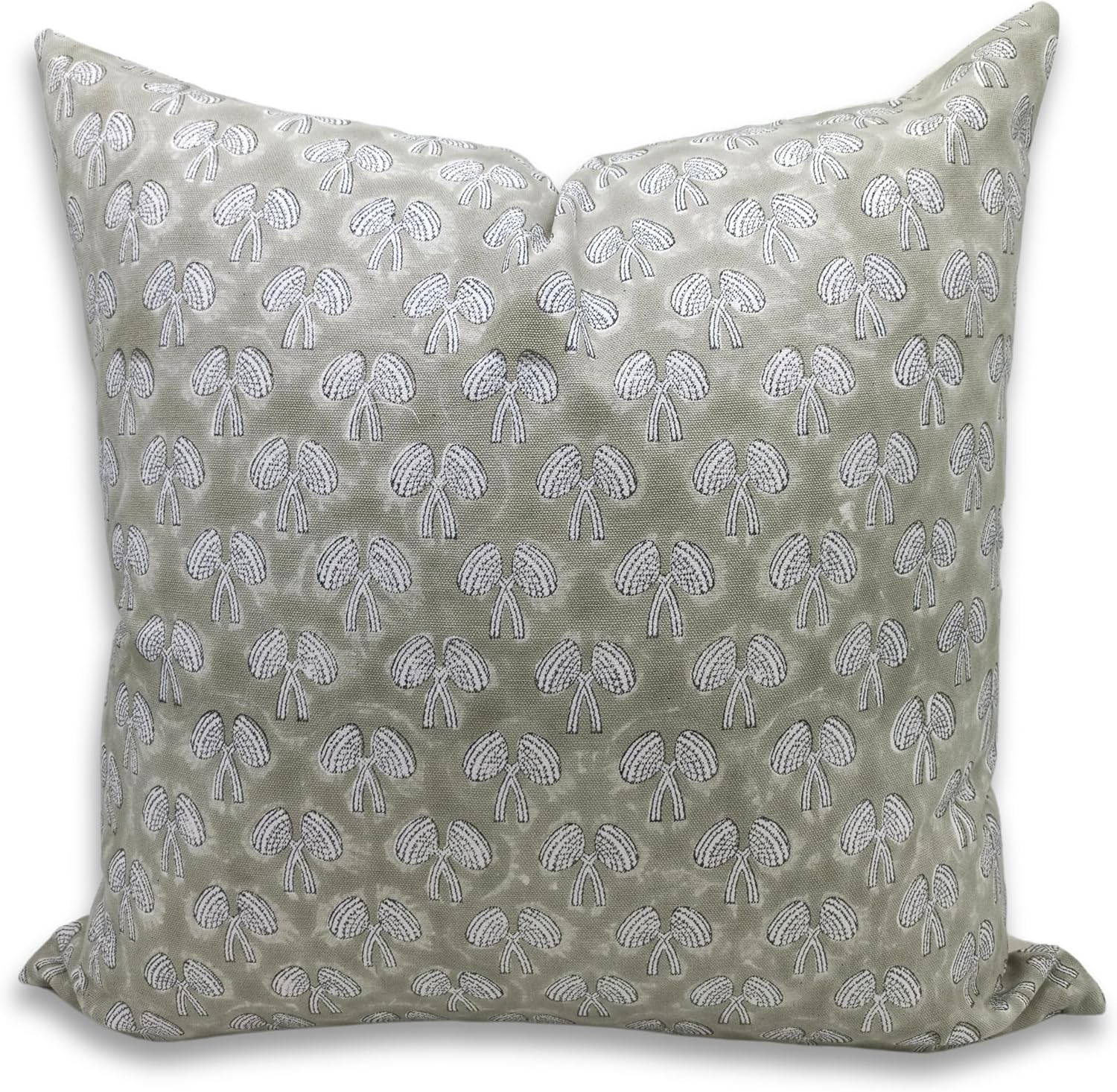 91BW6fFQQL._AC_SL1500_.jpg Handmade Block Print 16X16 Inches Thick Cotton White Throw Boho Pillowcase Cushion Cover, Fall, Christmas Decoration Season for Sofa, Couch, Bed and Living Room, Farmhouse, Mushroom, Green