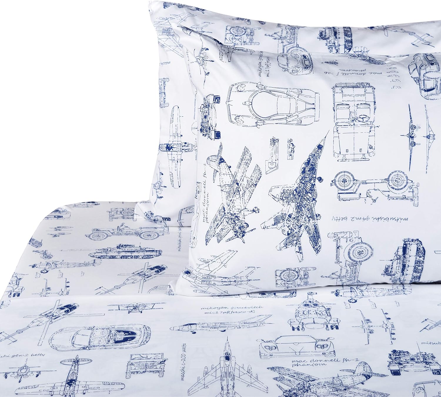 91WmoNc30AL._AC_SL1500_.jpg Cars Tank Helicopter Aircraft Military Transport Vehicles Sheet Set Full for Kids Boy Children,100% Cotton, Flat Sheet + Fitted Sheet + Two Pillowcase Bedding Set Full