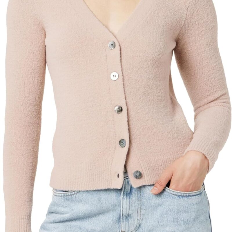 The Drop Women's Francine V-Neck Button Front Cozy Cardigan