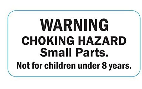 Warning Choking Hazard Under 8 Labels, 5" x 1", Roll of 750 Labels