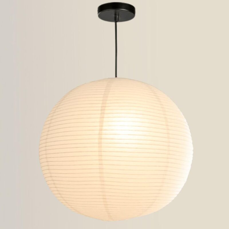Nogy Lantern Lamp Pendant Light - Paper Lantern Pendant - Off White Paper Pendant Light - Rice Hanging Light, Perfect for Home Decor (Hardwired, 29.5 in)