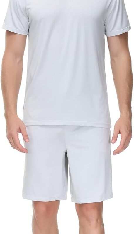 INK+IVY Men's Sleepwear Pajama Set Crewneck T-Shirt, Soft Jersey Tee Loungewear with Matching Short
