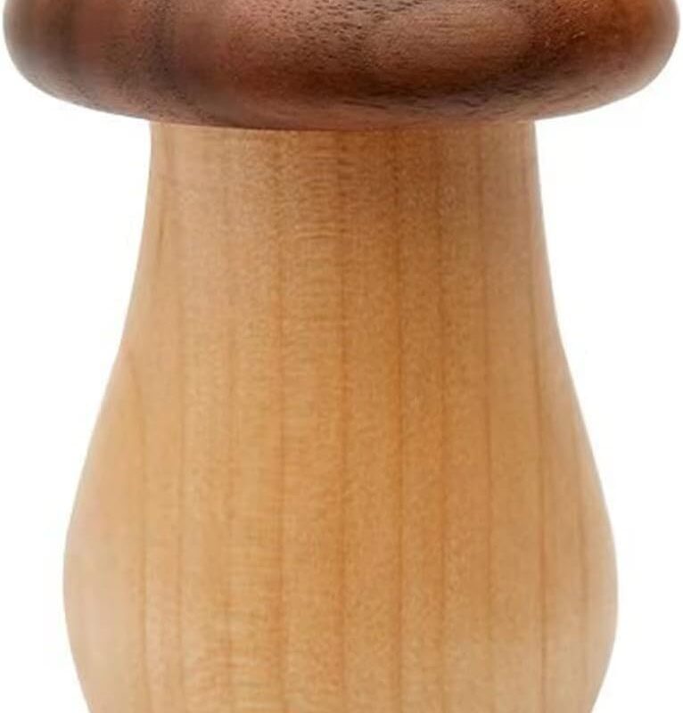 Toothpick Dispenser Wooden Toothpick Holder Dispenser Cute Mushroom Tooth Pick Container for Home Kitchen Restaurant Use (with Toothpicks)