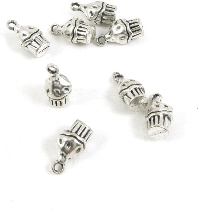 620 Pieces Antique Silver Tone Jewelry Making Charms I1GY8 Mushroom Ice Cream Pendant Ancient Findings Craft Supplies Bulk Lots